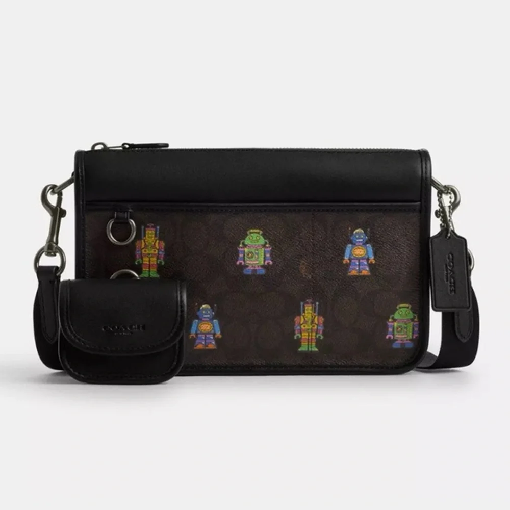 Cosmic Coach Heritage Convertible Crossbody In Signature Canvas With Robot Print